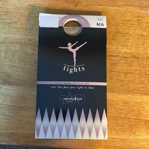 Revolution Dancewear Women’s Footed Color-Flow Tights - size MA, Dark Tan